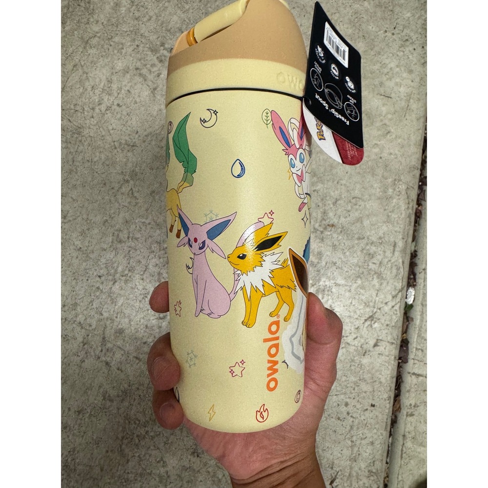Owala Kids FreeSip 16oz Pokemon Eevee Evolutions Stainless Water Bottle NEW - Picture 3 of 7